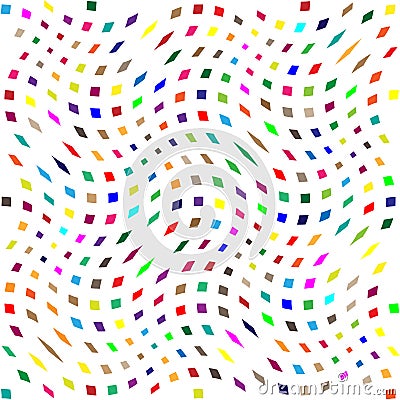 Random shapes arranged as mosaic, tessellating pattern. Colorful, vibrant Vector design. Mishmash, jumble, and tangle concept Vector Illustration