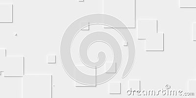 Random sized large white offset squares or cubes geometry objects background wallpaper banner pattern Cartoon Illustration