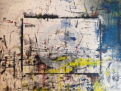 random sketch on canvas useful as abstract art macro background Stock Photo