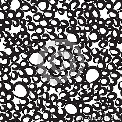 Random sloppy circles seamless pattern Vector Illustration