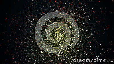 Random small particles. 3d rendering of gold dust. Computer generated backdrop Stock Photo