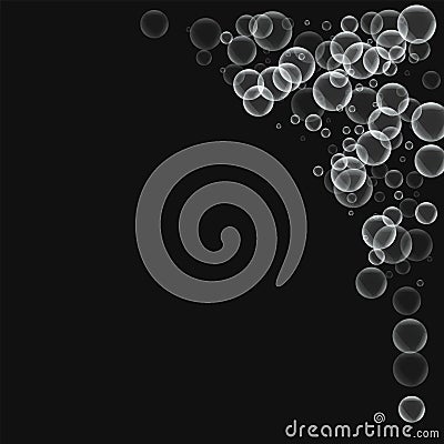 Random soap bubbles. Vector Illustration