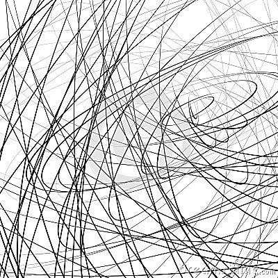 Random squiggly, squiggle intersecting lines in chaotic style. A Vector Illustration