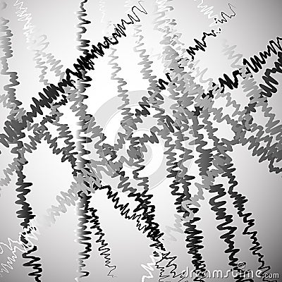 Random squiggly, squiggle lines intersecting Vector Illustration