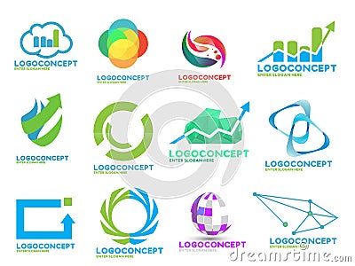 Random stock logos pack Vector Illustration