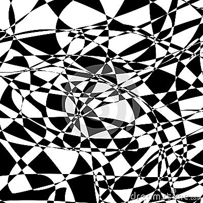 Random texture with alternating black and white shapes. Rough, c Vector Illustration