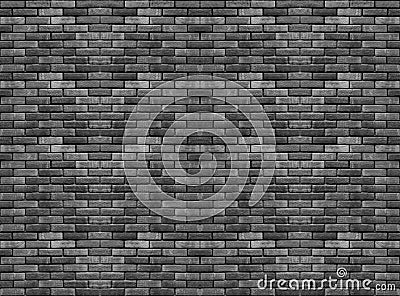 random weathered old dark black cement brick blocks stack wall texture surface background. for any vintage design artwork. Stock Photo