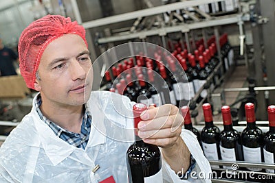 Random wine quality inspection Stock Photo