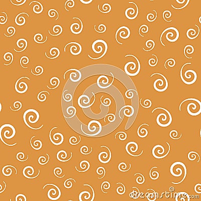 White curved swirls on brown background Vector Illustration