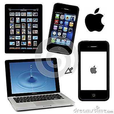 Apple products - isolated for cutout Editorial Stock Photo