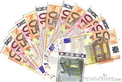 Range of european banknotes Stock Photo
