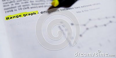 range graph form on highlighted pattern white background Stock Photo