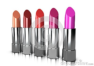 A range of lipstick colours Stock Photo