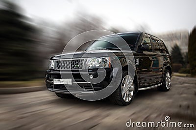 Range Rover black car. Stock Photo
