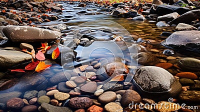 Award Winning 32k Hdr Photography Of Fall Time Stream Stock Photo