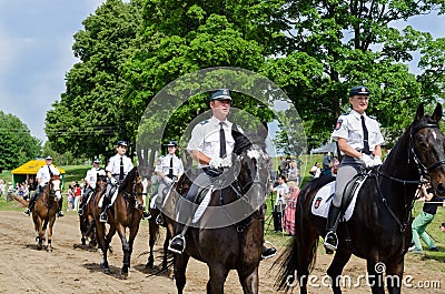 Ranger police riders show in city horse festival Editorial Stock Photo