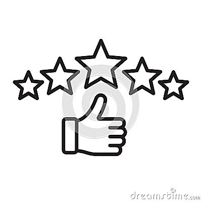 Five star rating linear icon Vector Illustration