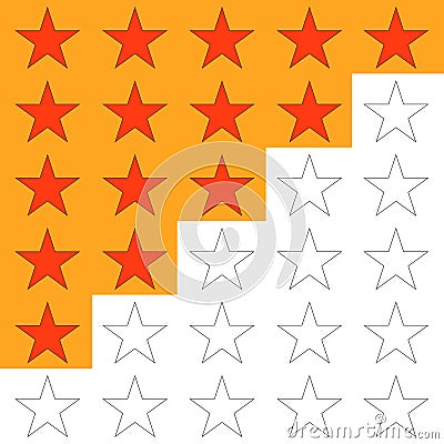 Ranking, rating five stars, to rank. Cartoon Illustration