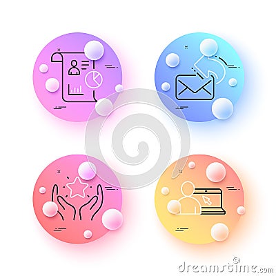 Ranking, Report and Share mail minimal line icons. For web application, printing. Vector Stock Photo