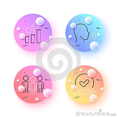 Ranking stars, Human sing and Rating stars minimal line icons. For web application, printing. Vector Vector Illustration