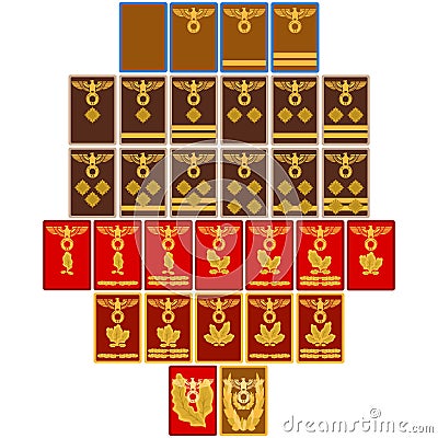 Ranks and insignia of the Nazi Party since 1939 Vector Illustration