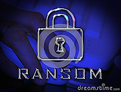 Ransom Computer Hacker Data Extortion 3d Illustration Stock Photo