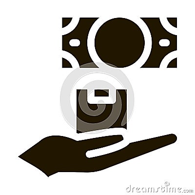 ransom for money at pawnshop icon Vector Glyph Illustration Vector Illustration