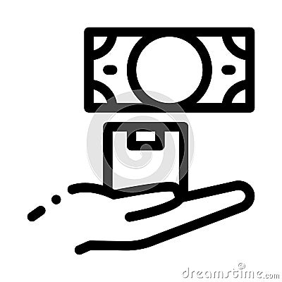 Ransom for money at pawnshop icon vector outline illustration Vector Illustration