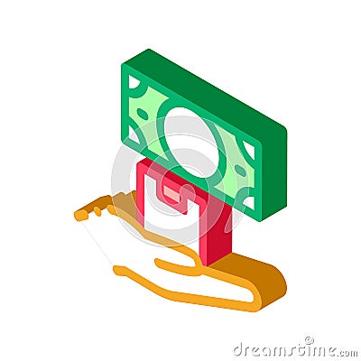 Ransom for money at pawnshop isometric icon vector illustration Vector Illustration