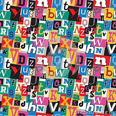 Ransom note kidnapper seamless pattern Vector Illustration