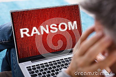 Ransomware Cyber Extortion Attack. Encrypted Files Stock Photo