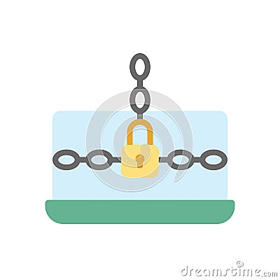 Ransomware laptop icon. Simple color vector elements of hacks icons for ui and ux, website or mobile application Stock Photo