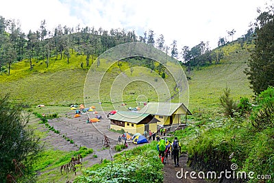 Ranu kumbolo camp site Stock Photo