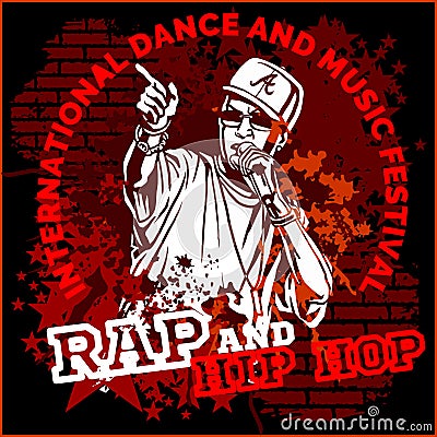 Rap hip hop graffiti - vector poster Vector Illustration