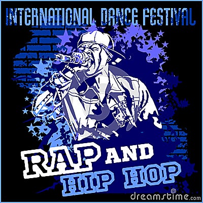 Rap hip hop graffiti - vector poster Vector Illustration