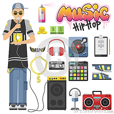 Rap hiphop vector illustration Vector Illustration