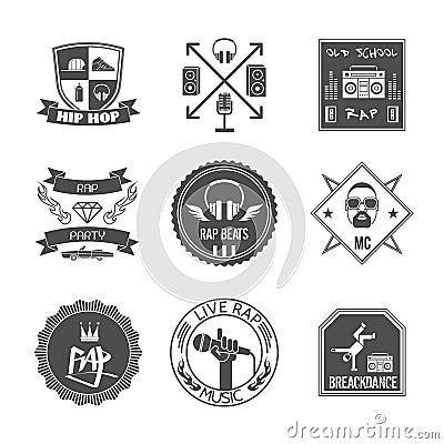 Rap music label Vector Illustration