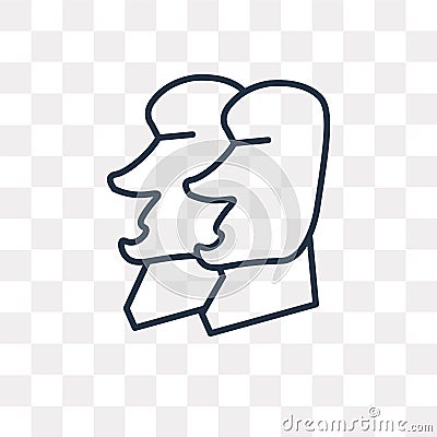 Rapa Nui vector icon isolated on transparent background, linear Vector Illustration