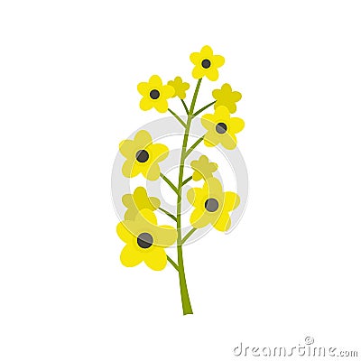 Rape plant icon, flat style Vector Illustration