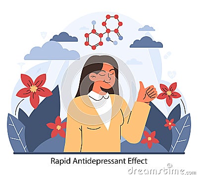 Rapid Antidepressant Effect. Flat vector illustration Vector Illustration