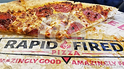 Rapid fired pizza editorial image Editorial Stock Photo