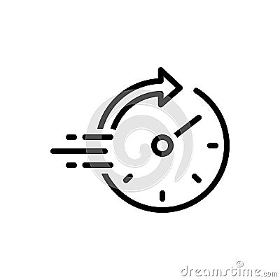 Black line icon for Rapid, speed and tempo Vector Illustration