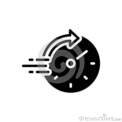 Black solid icon for Rapid, speed and tempo Vector Illustration