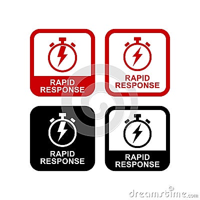 Rapid response badge logo icon Vector Illustration