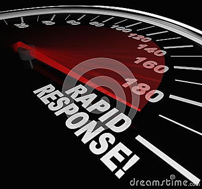 Rapid Response Speedometer Emergency Crisis Service Stock Photo