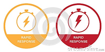 Rapid response timer with flash icon. Vector Illustration