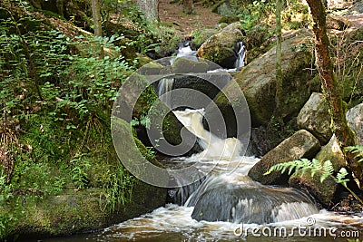 Rapid river waterfall, Wyming brook, england Stock Photo