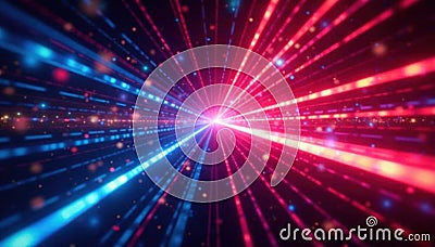 Rapid strobe pulses create dynamic light patterns, ray, line Stock Photo