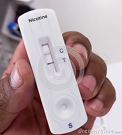 Rapid test cassette or device for Cotinine or Nicotine test. Stock Photo