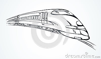 Rapid train. Vector sketch Vector Illustration